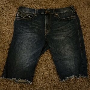 True Religion Dark Blue Jean Shorts Mens “36”
